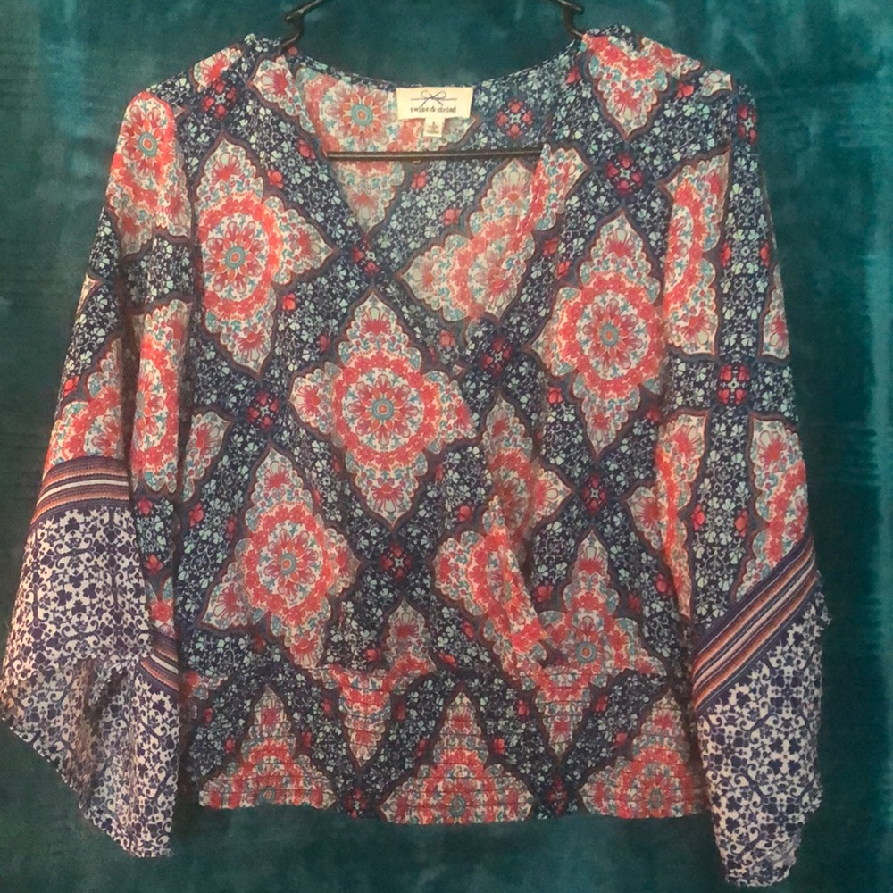 Cropped Floral Blouse